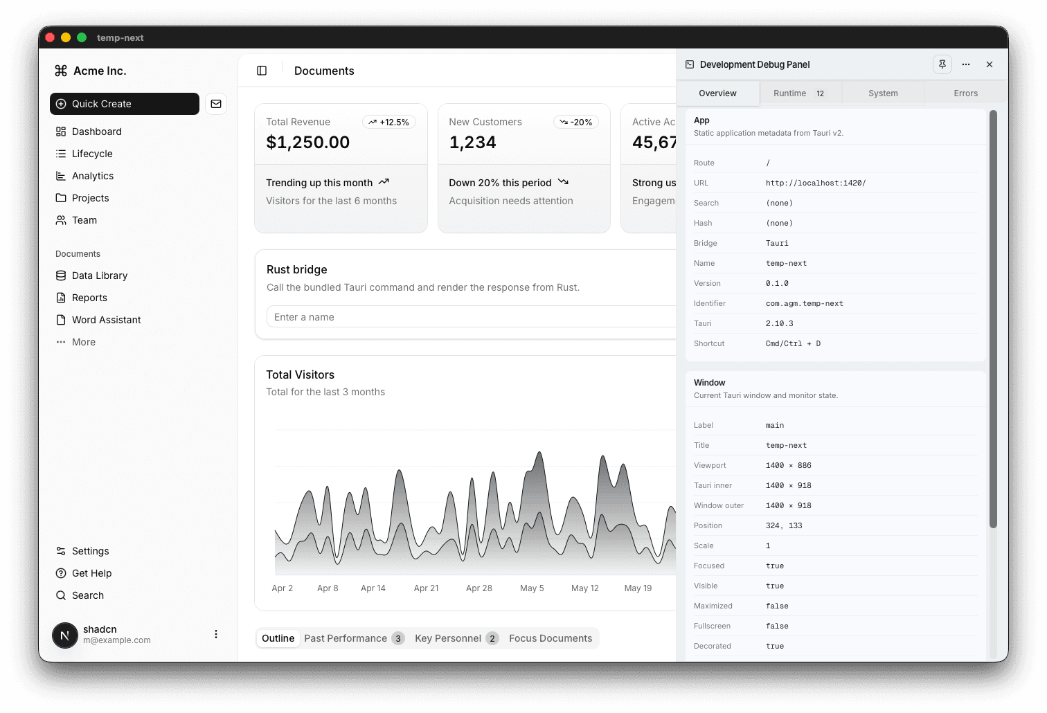 tauri-ui generated app in light mode